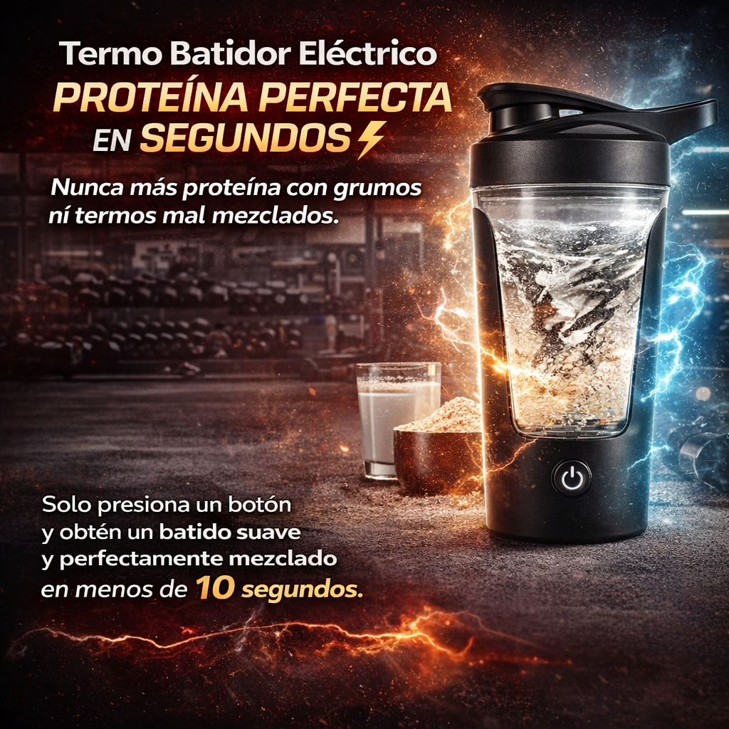 Termo Batidor Eléctrico – Proteína Perfecta en Segundos ⚡